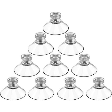 NALOOKAMIC Ventouse Ø 40mm, 10 PCS Ventouses M5 Threads Stainless Steel, Ventouses avec écrou moleté Clair, (1/5)
