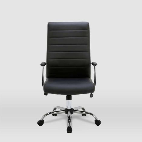 Silla de oficina Lara acabado negro. Alto: 107/117cm Ancho: 57.5cm Fondo: 60.5cm. (1/5)
