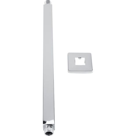 Support mural bras douche – acier inoxydable – carré – 40 cm – plafond – salle bain