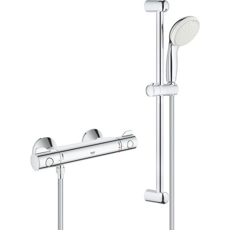 Grohe Grohtherm 800 Mitigeur thermostatique douche 1/2' avec ensemble de douche, Chrome (34565001)