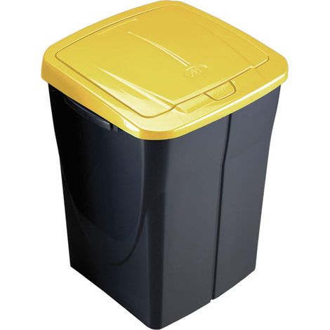 M-Home EcoBin - Pattumiera per Il Riciclaggio, con Sistema di aggancio Connect Ready, Plastica, Anthracite/Jaune, 45L (1/2)