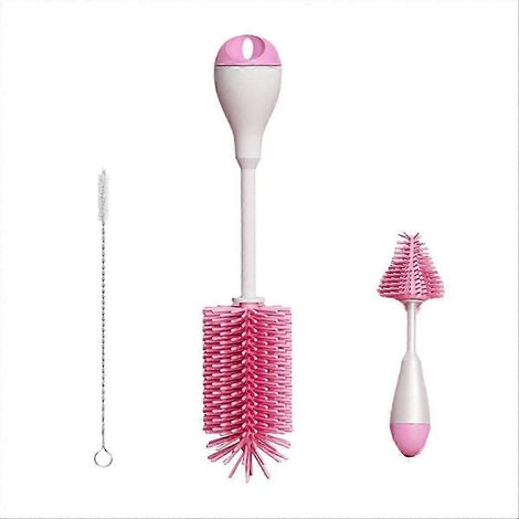 Brosse de nettoyage en silicone pour biberons, rose (1/5)