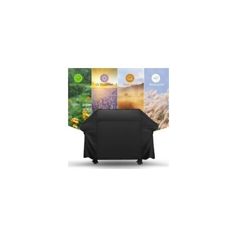 Schutzhülle für Grills, wasserdichte Outdoor-Grillabdeckung, UV-/wasser-/feuchtigkeitsbeständig, schwarz, passend für Weber, Holland, JennAir, Brinkmann, 420D Oxford (170 x 61 x 117 cm) – Crezuo