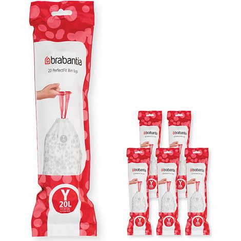 Brabantia PerfectFit Bags Y 20 litre Multipack of 120 bags 6x20