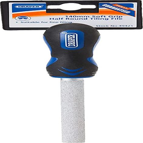 Draper 49421 - Lima semirotonda per piastrelle, 140 mm (1/4)