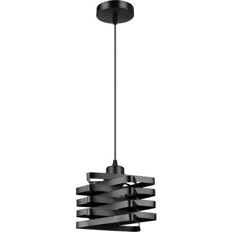 Suspension en fer forgé vieilli – Lustre vintage industriel compact avec douille E27, lanterne murale/pendante pour intérieur
