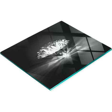 Tabla de servir de cristal para cocina con gráficos de diamante negro, 60x52 cm. (1/5)