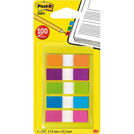 DISPENS 20 INDEX POST-IT 1/2 5COLOR STDO 683-5CB