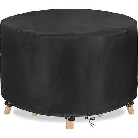 Housse Salon de Jardin Ronde 152 x 58cm noir Housse Table Jardin Housse de Protection Bâche Imperméable pour Meubles Jardin et Hivernage (1/5)
