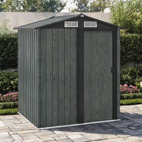 Abri de jardin grigio en acciaio zincato 152 x 132 x 188 cm (1/5)