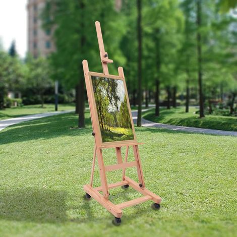 Caballete de campo Caballete de madera con accesorios Pintura al óleo Pintura acrílica Lienzo (1/5)