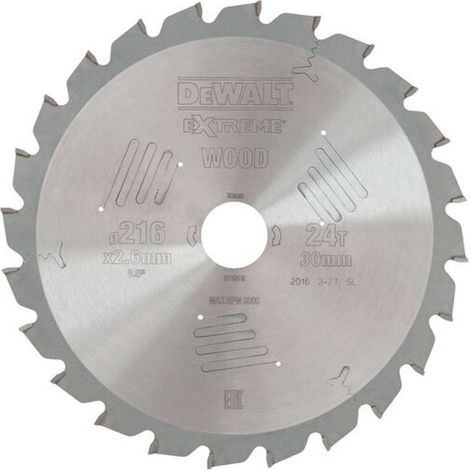DeWALT Accesorios - Hoja de sierra para madera 216x30 mm, 24 dientes DT4310