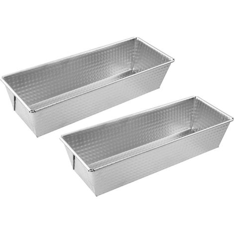 Zenker 9919450 - Set di 2 stampi per torta in acciaio stagnato, per torte rettangolari, stampo per pane di brioche, stampo per torta in acciaio stagnato, 30 x 11,5 cm