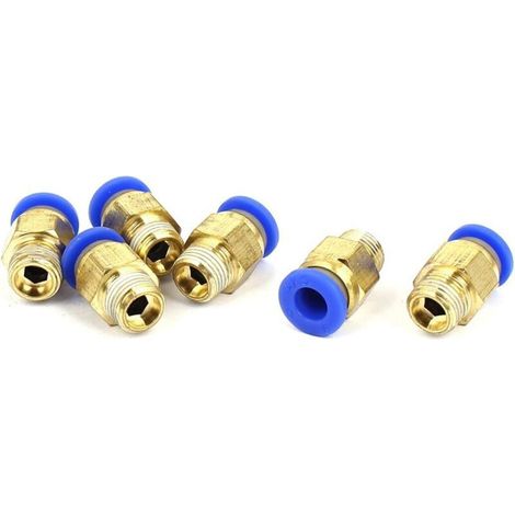 Tube Diamètre Externe 6mm x 1/8BSP Pneumatique Connecteur Droit Raccord Rapide 6pièces (1/2)