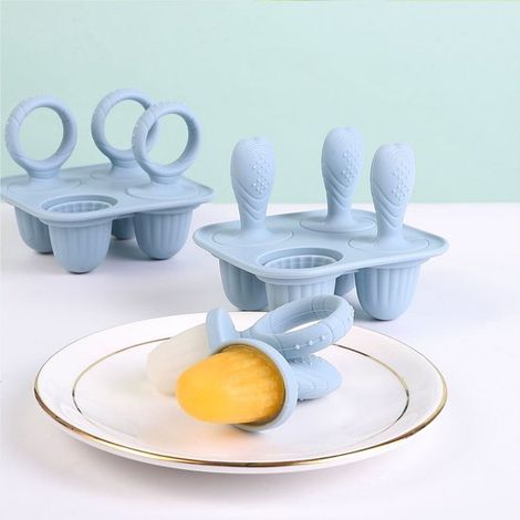 Stampo in silicone per ghiaccioli in 2 pezzi con forme divertenti (frutta e animali) Senza BPA e facile da sformare (1/2)