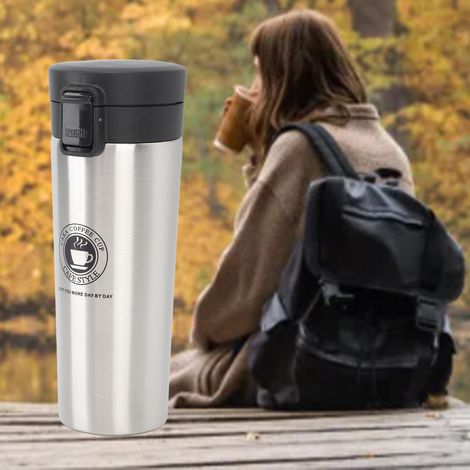 Mug isotherme, gourde portable en acier inoxydable pour voiture, couleur naturelle, 500 ml (1/5)