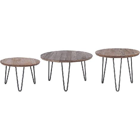 SIGNATURE - Tables gigognes en pin massif COLETTE - Lot de 3 (1/5)