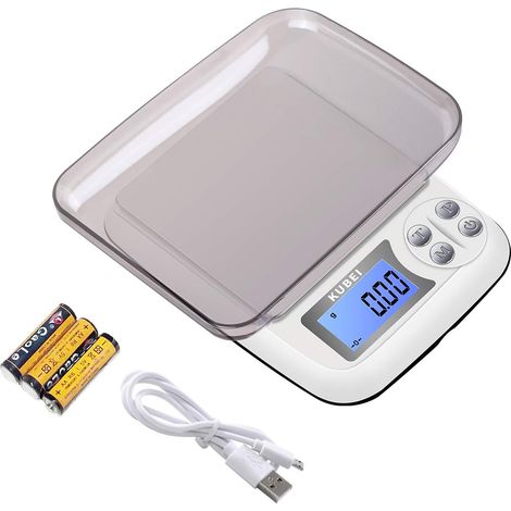 Numérique Balance de Cuisine Rechargeable par USB 1kg/0.01g Balance de Alimentaire,PréCision Balance de Poche/Balances de Bijoux/Plateaux de Table de pesée en Acier Inoxydable (1/5)