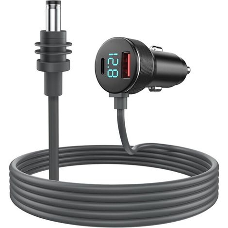 pour Mini Câble D'Alimentation CC 65 W Chargeur Type-C Prise USB Allume-Cigare avec Affichage LED Voltmètre (1/4)