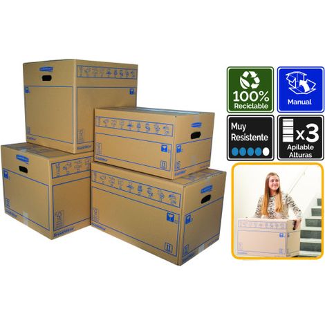 Caja de mudanza Fellowes smoothmove doble pared 36x55 cm
