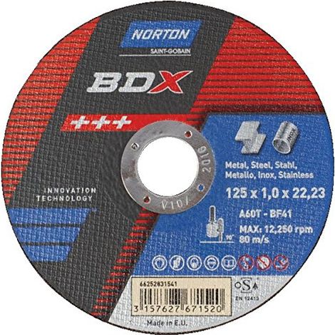 Meule à tronçonner BDX - plate - diamètre 230 mm - épaisseur 1,9 mm - NORTON