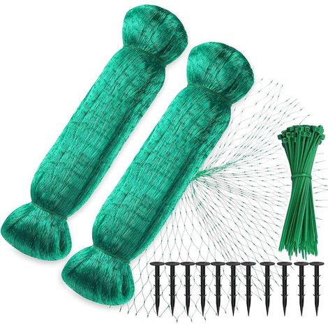 QAZQA Filet Anti Oiseaux, 2pcs 4×10m Vert Jardin pour Plante Filet de Protection, Protéger Les Plantes, Les Fruits, Les Fleurs et Les légumes, Maille de 15 mm (1/5)