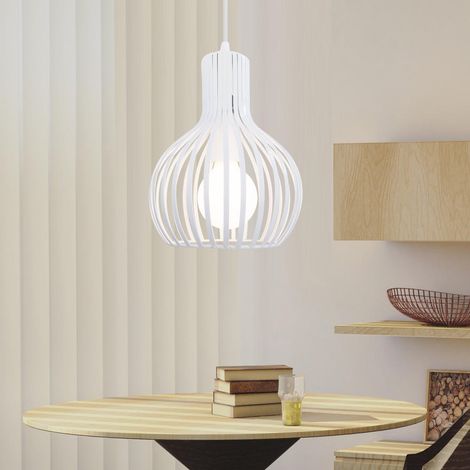 Decorative Pendant Light, Vintage Metal Ceiling Lamp Fixture, Retro Hollow Chandelier with Lampshade (1/5)