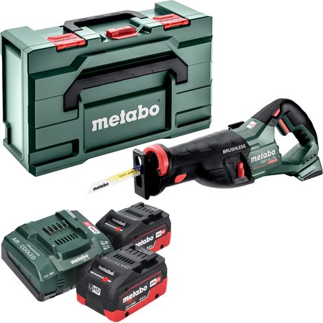 Metabo SSEP 18 LT BL Scie sabre sans fil 18 V 32 mm Brushless + 2x batterie LiHD 8,0 Ah + chargeur + Metabox