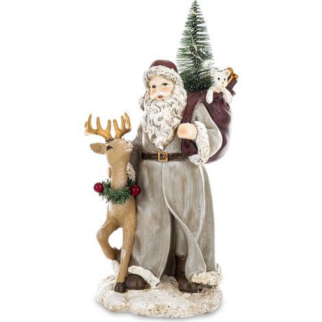 Statuetta di Babbo Natale a LED Casa Roma realizzata in plastica multicolore 29x14x14 cm (1/5)
