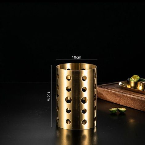 Porte-ustensiles de cuisine - - Acier inoxydable - Design moderne - Fonction de drainage - 10x15 cm (1/5)