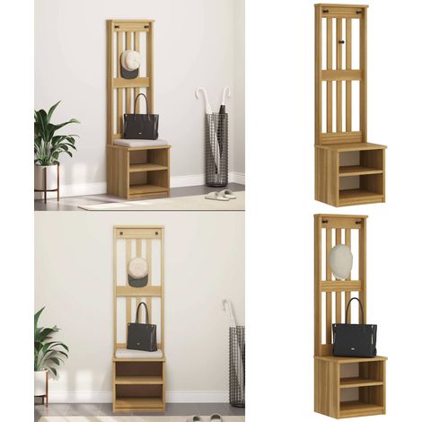 vidaXL Portemanteau SANDENS 45x40x159,5 cm bois massif pin (1/5)