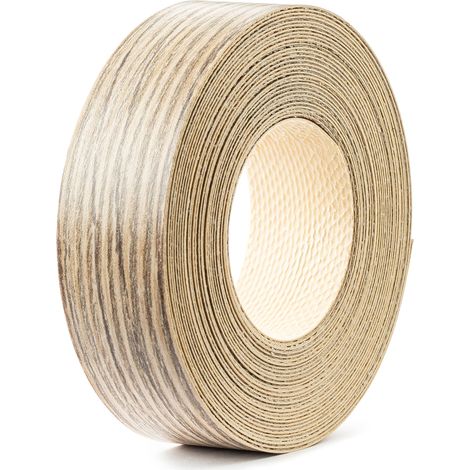 1x Bande de Chant Thermocollant 21mm x 5m Epaisseur 0,50mm Mélaminé Facile à Appliquer Bricolage Étagère Meuble Panneau Bois Durable, chêne bordeaux clair (1/4)