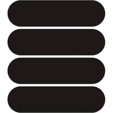 4 Stickers Autocollants Noirs Réfléchissants Casque Moto - Bandes Réfléchissantes Racing Design, Taille 85 23mm
