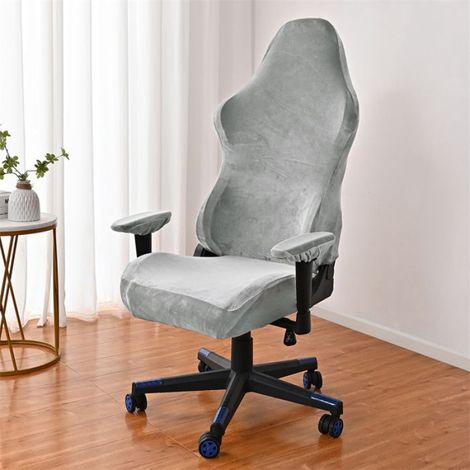 Housse De Chaise - Velours Élastique 100 % - Pour Chaise De Bureau Ou De Jeu - Avec Housses D'accoudoir - 1 Pièce