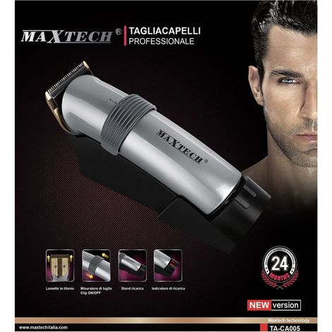 TRADE SHOP - Tagliacapelli Rasoio Con Batteria Ricaricabile Regolabile Professionale Maxtech Ta-ca005 -