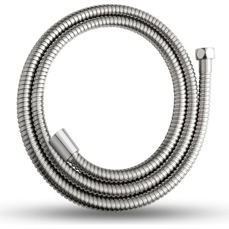 Flexible de Douche 1.2m, Tuyau Douche avec Protection Anti-Torsion, Flexible Douche en Acier Inoxydable, Universel G1/2", pour Robinetterie de Salle de Bains,Remplacement Tuyau de Douche, Argent (1/5)