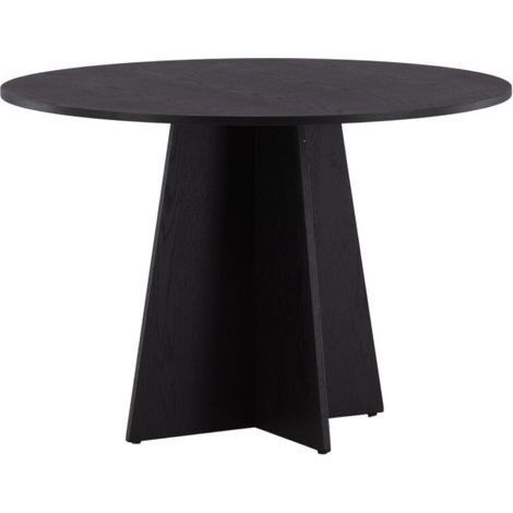 Table à Manger Ronde "Bootcut" 110cm Noir (1/5)