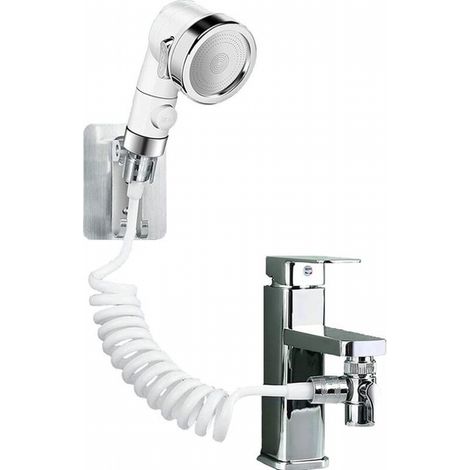 Ensemble de douche pour lavabo, comprenant une douchette à main pouvant être raccordée à un robinet de cuisine (1/5)