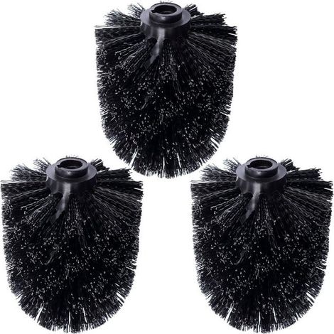 3x Têtes de Rechange Brosse WC – Brosse Noire Résistante, Compatible avec Support Standard – Hygiénique et Durable (1/5)