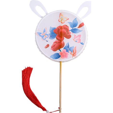 Éventail Rond En Soie Brodée - Bois De Hêtre Durable - Décoration Intérieure Et Cadeau - 1 Pièce (1/5)