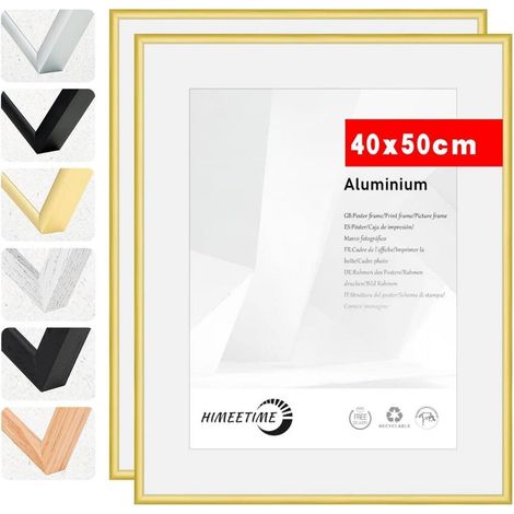 Lot de 2 cadres photo aluminium 40x50cm finition mate, verre acrylique incassable (1/5)