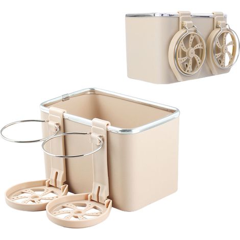 [Yue Xing Hui] Organisateur de bouteille d'eau et boîte à mouchoirs pliable pour accoudoir de voiture (1 boîte de rangement OPP) Beige 181111,5 cm (1/5)