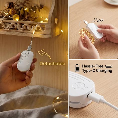 Lot de 3 guirlandes lumineuses rechargeables avec télécommande, 5 m (1/5)