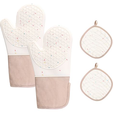 Manique - Silicone Et Coton - Résistant Jusqu'à 230 °C - Pour Micro-ondes Et Four - Lot De 2 (1/5)