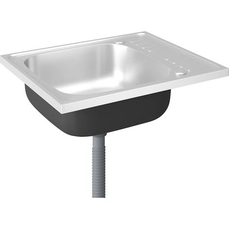 Maison Exclusive - Évier de cuisine et égouttoir argenté 600x500x155 mm inox (1/5)