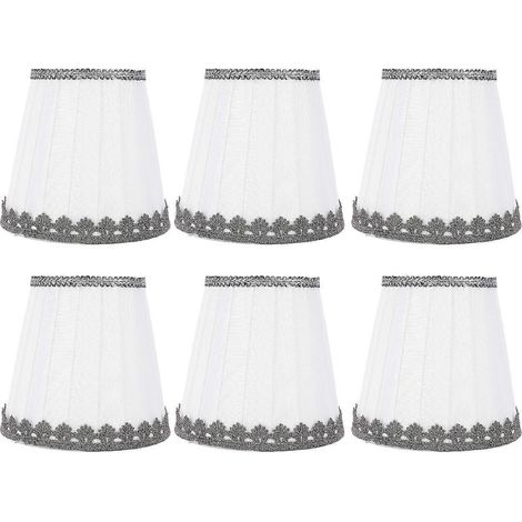 6er-Pack Stofflampenschirme zum Aufclipsen, plissierte, dekorative Lampenschirme für Tisch- und Stehlampen, universell einsetzbar