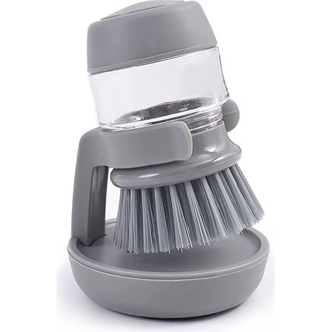 Brosse À Récurer - Distributeur De Savon Intégré - Bac Récupérateur De Gouttes - Pour Évier Vaisselle Casseroles Poêles - 1 Pièce (1/5)