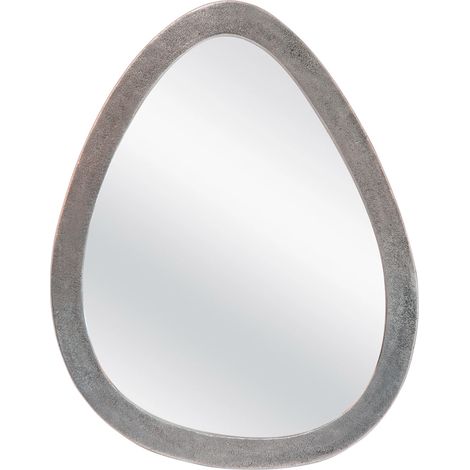 Table Passion - Miroir métal œuf argent 78 x 62 cm