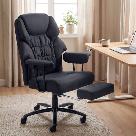 Fauteuil de bureau massant à pétrissage 3D avec repose-pieds, fauteuil d'ordinateur réglable (1/5)