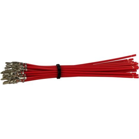 Connecteur male Molex Mini Fit avec cable 10 cm rouge
